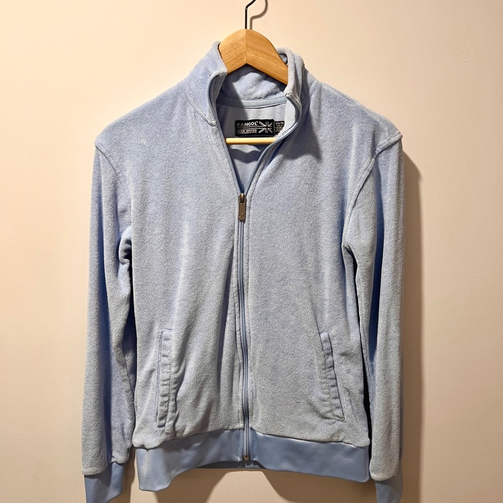 ✨Vintage✨ Kangol Women Sky Blue Terry Cloth Jacket size XS
